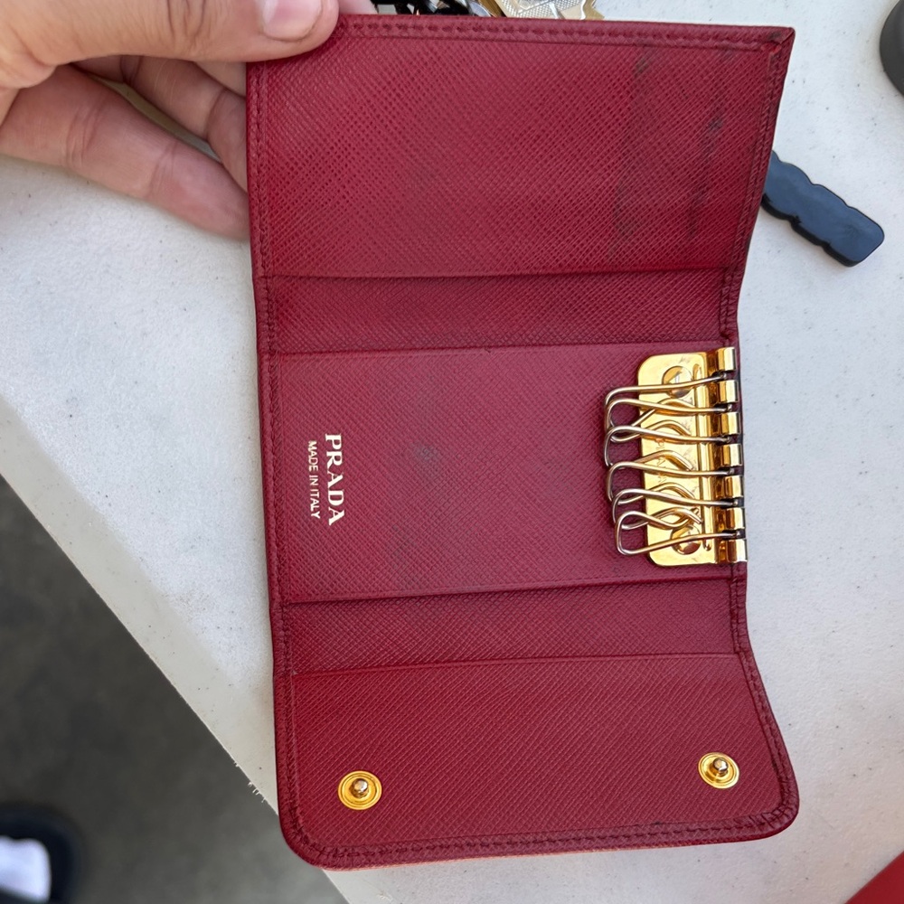Prada Crimson Leather Key Holder - Picture 3 of 4